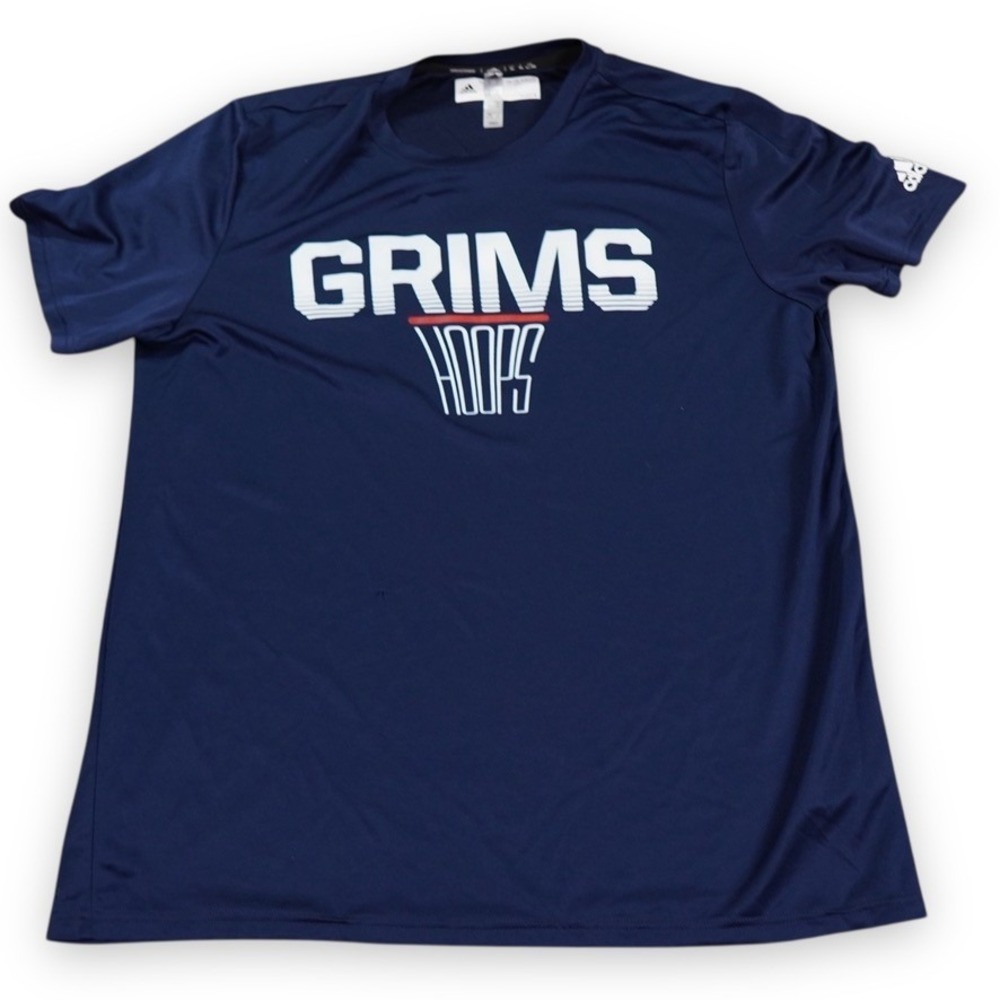 Adidas‎ New England College Grims Hoops Shirt Mens XL Blue Clima Tech Basketball